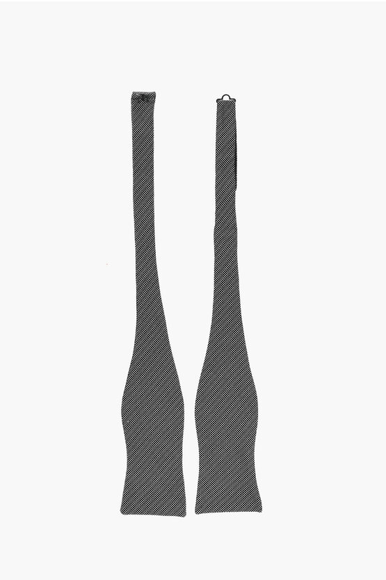Corneliani Silk Self Bow-tie With Micro Patterns In Gray