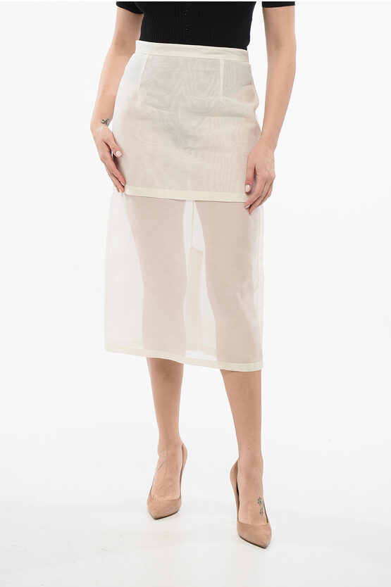 Shop Super Blond Silk Sheer Layered Skirt