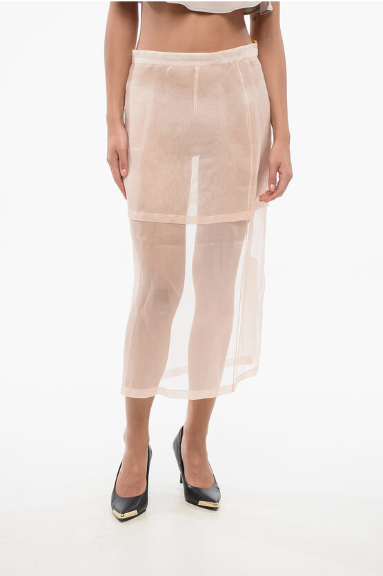 Super Blond Silk Sheer Layered Skirt