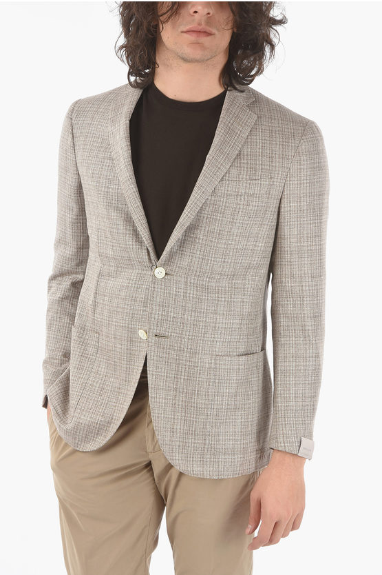 Corneliani Silk Side Vents Notch Lapel Academy Soft 2-button Blazer In Gray