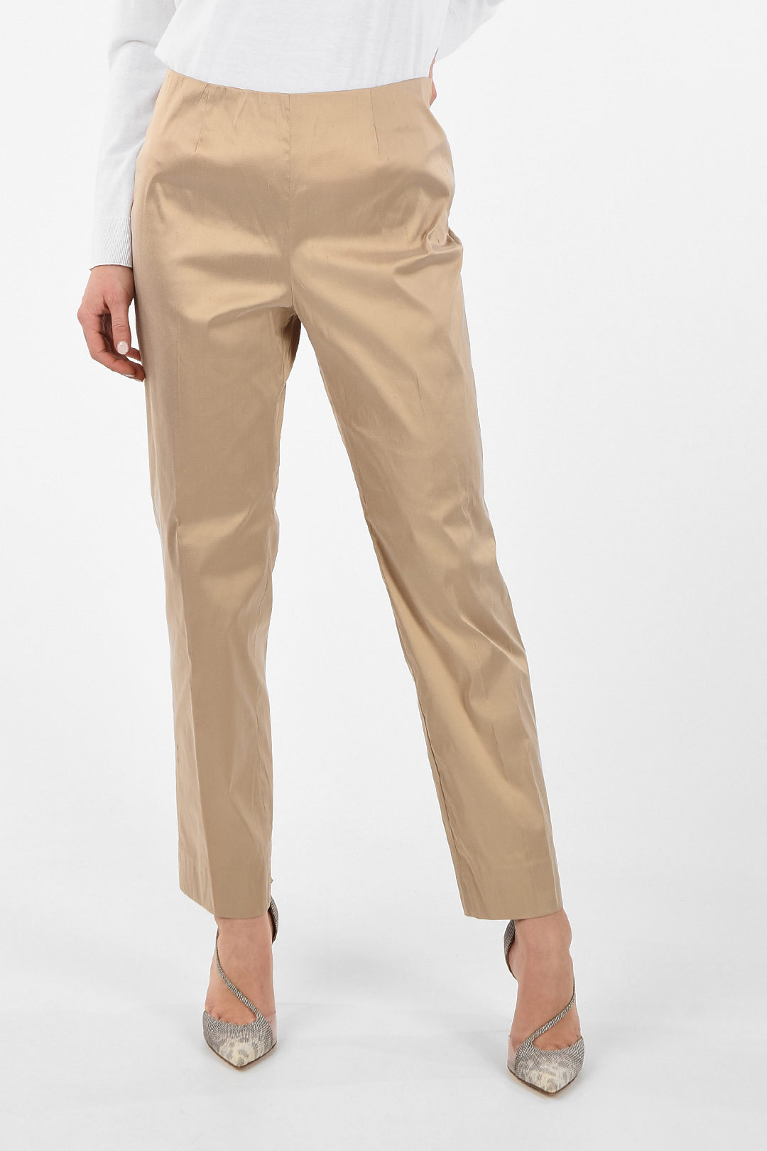 Metradamo silk side-zip fastening pants women - Glamood Outlet