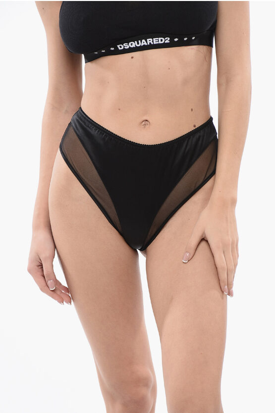DOLCE & GABBANA SILK SLIP WITH SHEER DETAILING