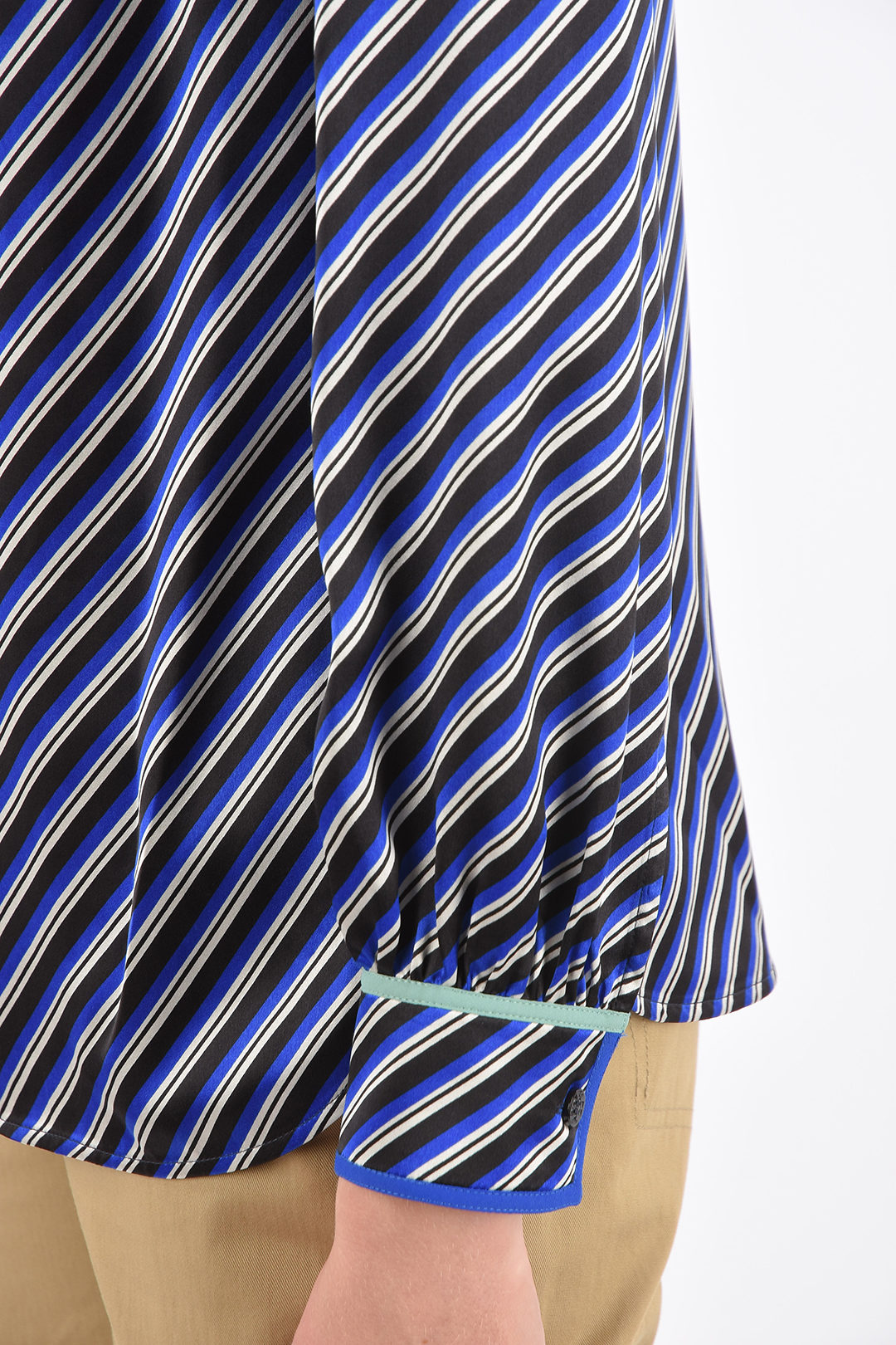 Tory Burch Silk Striped Tie Neck Shirt women - Glamood Outlet