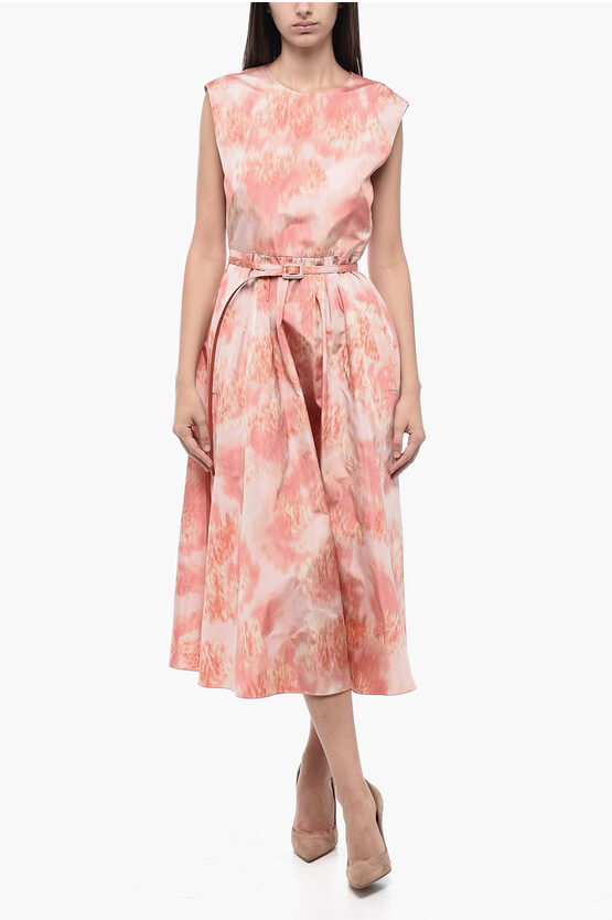 Dior Silk Taffeta Flared Dress With Tie Dye