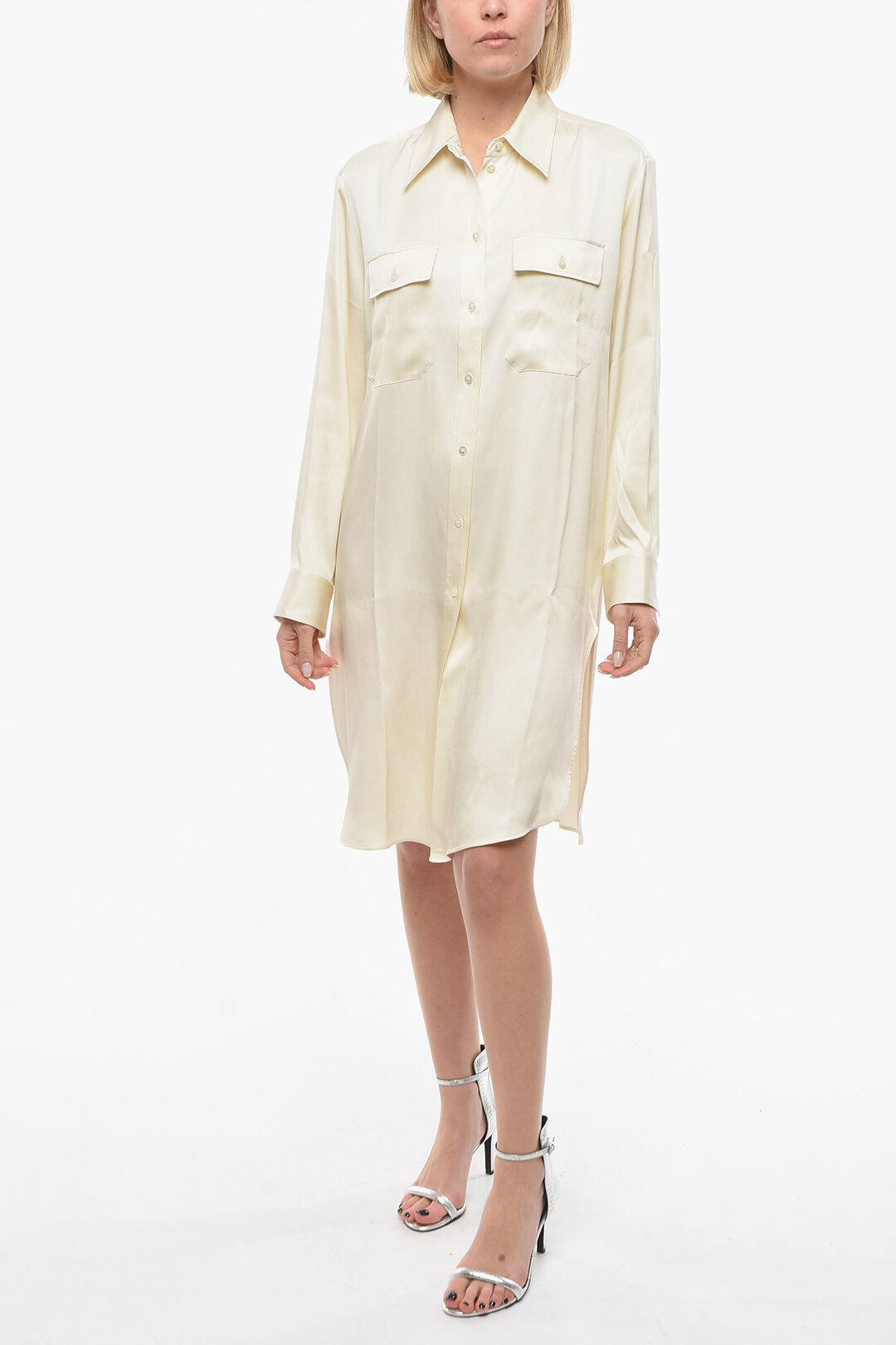 The Row Silk-twill ESIKA Oversized Shirt with Double Breast-pocket ...