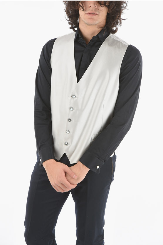 Corneliani Silk Vest Single Breasted In Gray