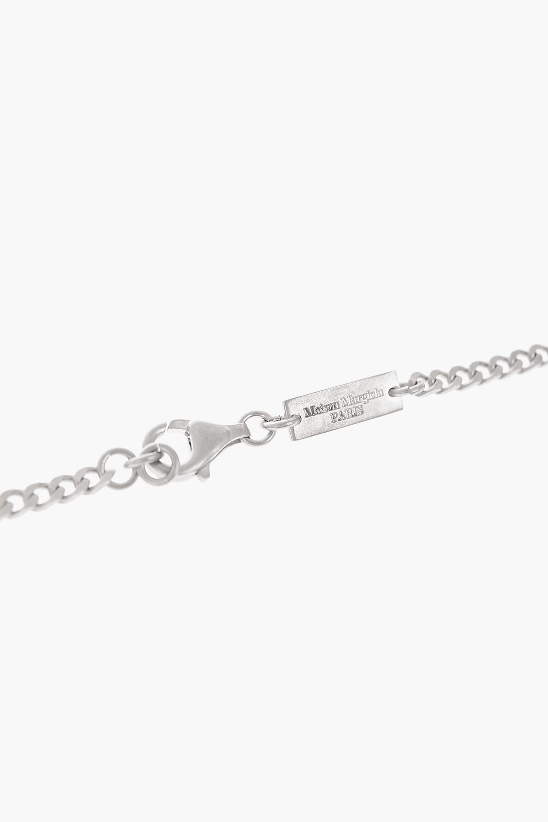 Maison Margiela silver chain necklace with label pendant men