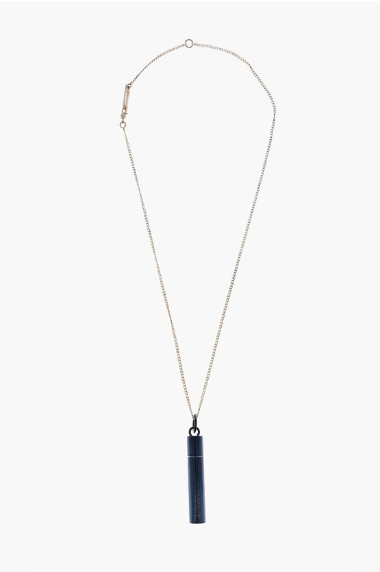Ambush Silver Chain Necklace With Pill Case Pendant In Multi