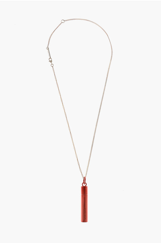 Ambush Silver Chain Necklace With Pill Case Pendant In Multi