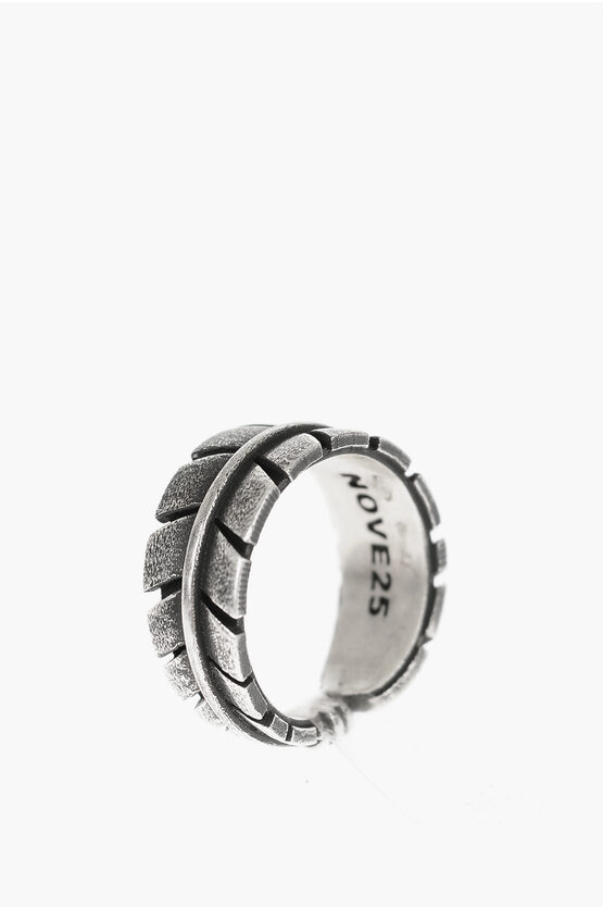 Nove25 Silver Feather Shape Native Ring