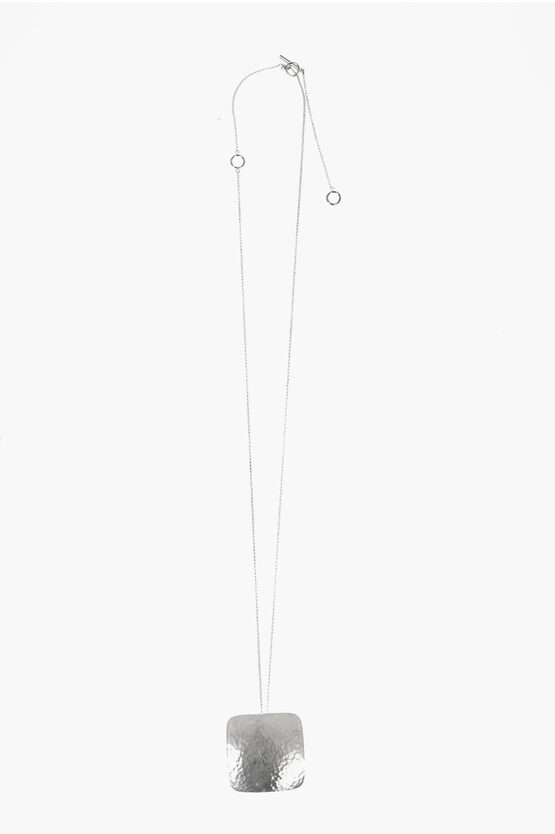 Jil Sander Silver Hailstorm Necklace With Interchangeable Silk Straps