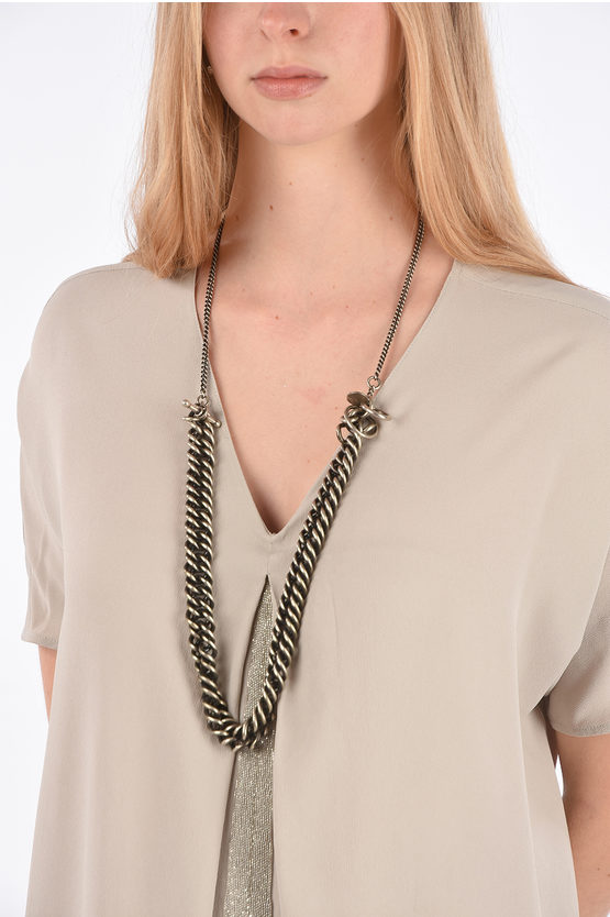 Ann Demeulemeester Silver Heavy Chain Necklace unisex men