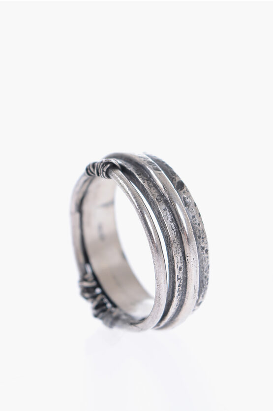 Quinto Ego Silver Rail Ring In Metallic