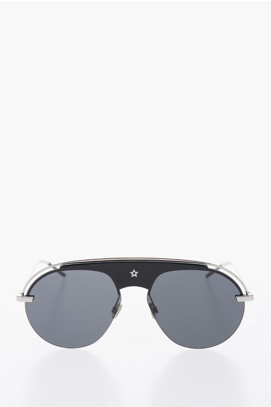 Dior Silver-tone Frame Revolutiomn Aviator Sunglasses In Black