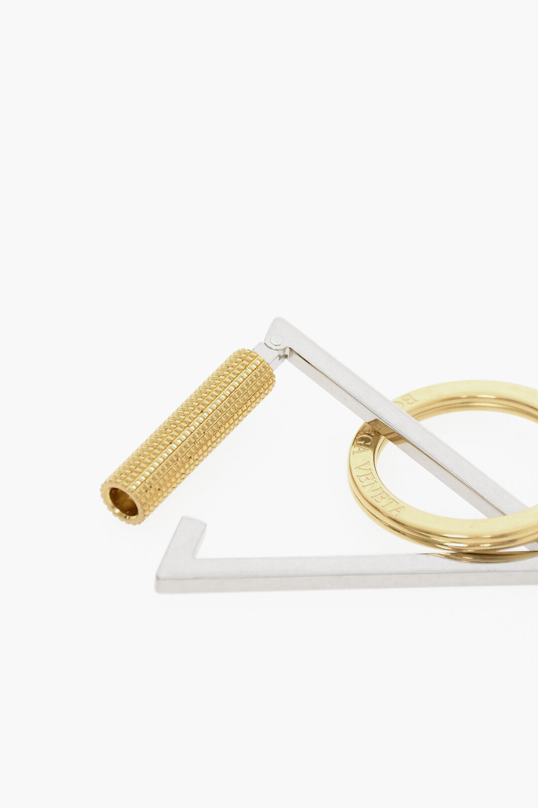 Bottega Veneta Silver-toned Triangle Key RIng men - Glamood Outlet
