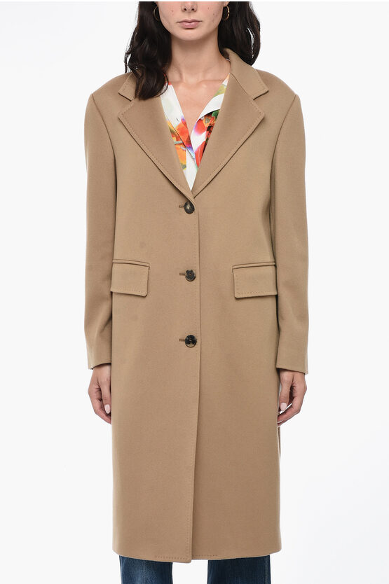 Shop Alberto Biani Single Breasted Coat With Flap Pockets