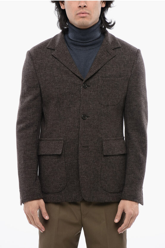 Corneliani Single-breasted Jersey Blazer With Notch Lapel