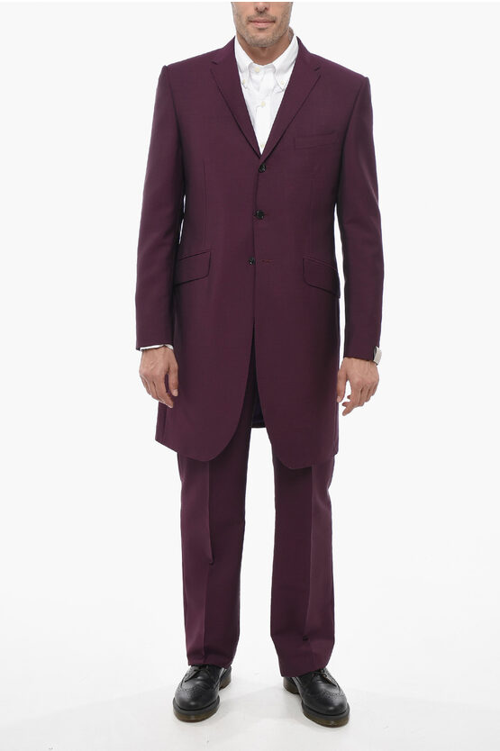 Shop Ozwald Boateng Wool Blend Frock Suit With Nocth Lacel