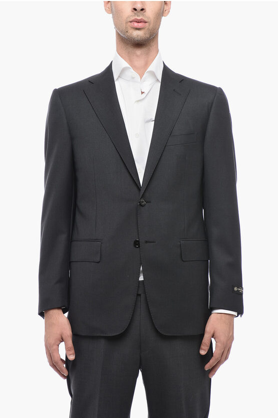 Shop Corneliani Single Breasted Mantua Blazer With Flap Pockets