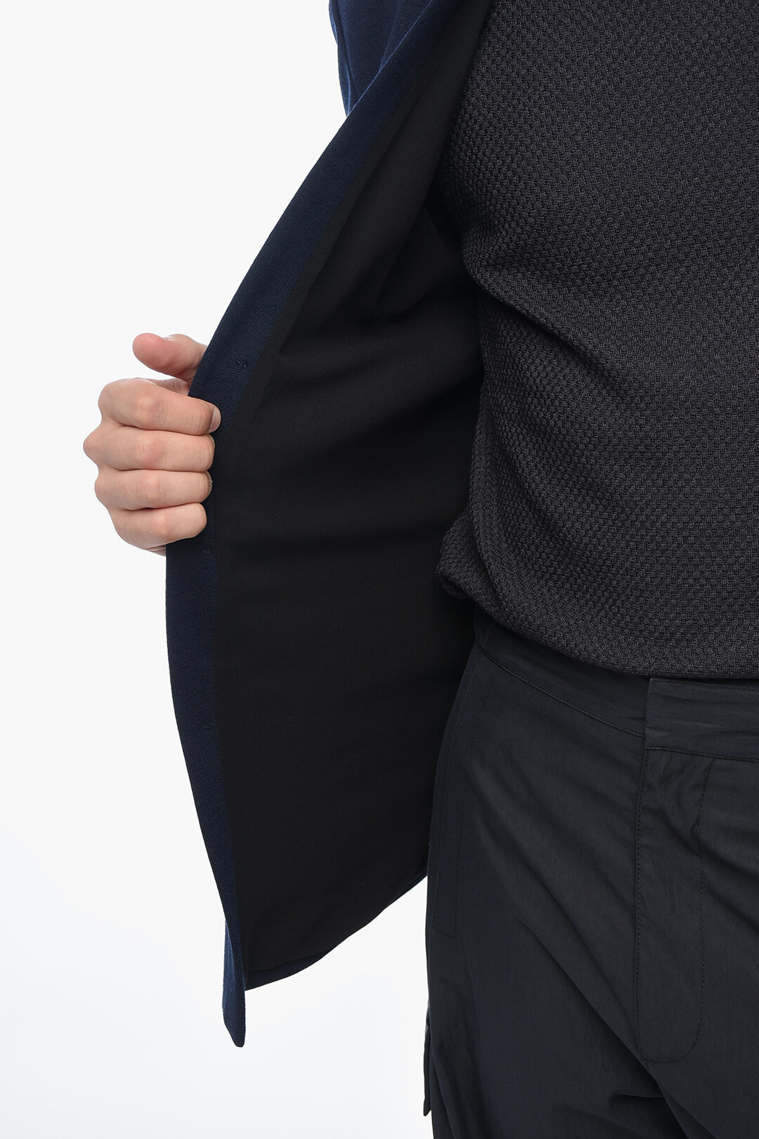Maison Margiela Single-breasted No-lapel Blazer with Patch