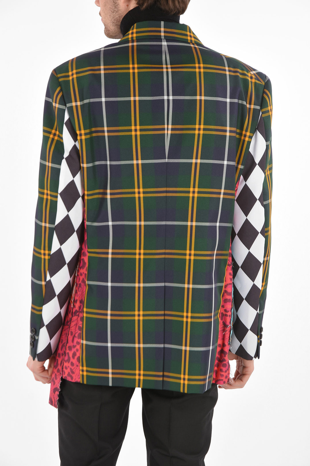 patchwork blazer mens