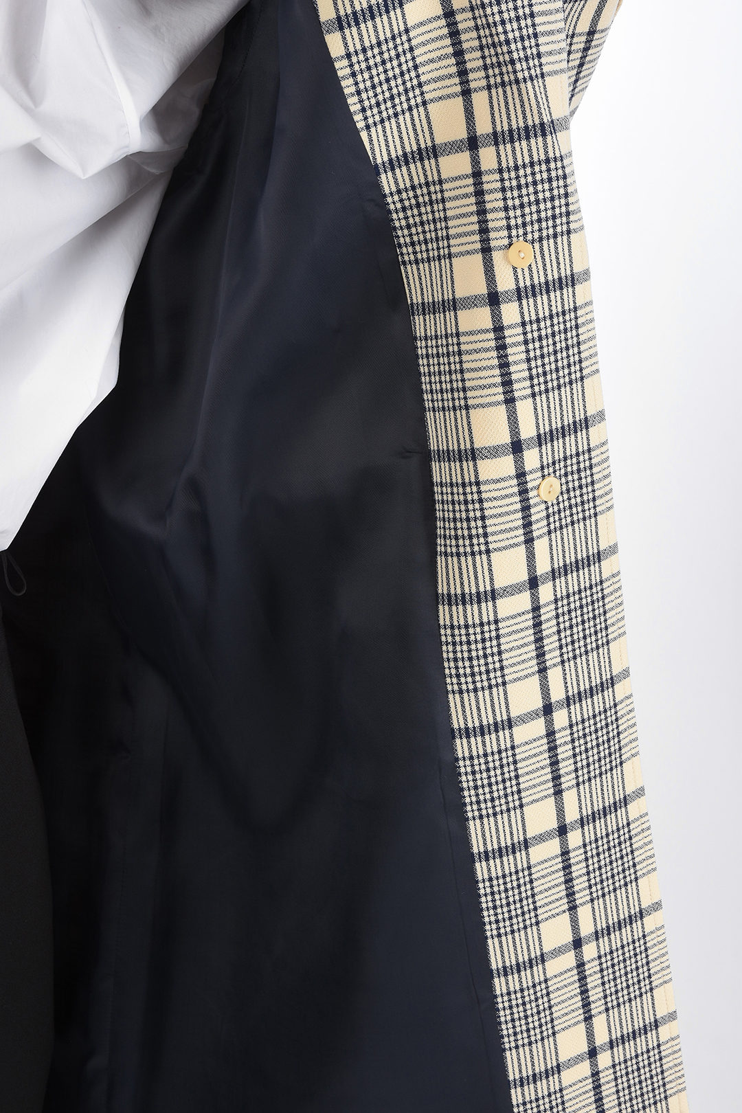 Prada Single-breasted Plaid Check Coat with Flap Pockets Prada Single-breasted Plaid Check Coat with Flap Pockets