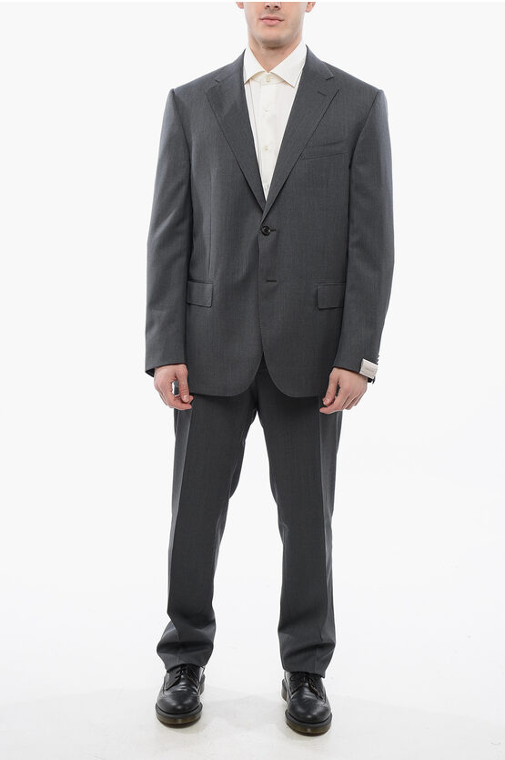 Corneliani Single-breasted Virgin Wool Suit With Notch Lapel