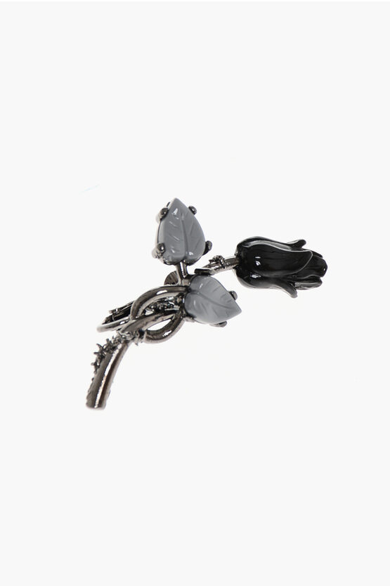 DSQUARED2 SINGLE CLIP EARRING WITH ROSE SHAPED DESIGN 