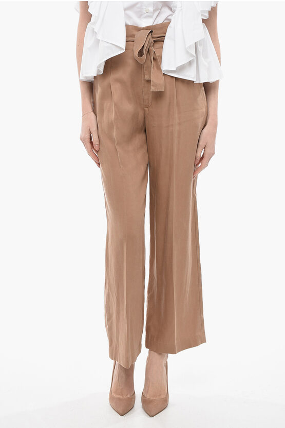 Nine In The Morning Single Pleat Frida Pants With Belt In Neutral