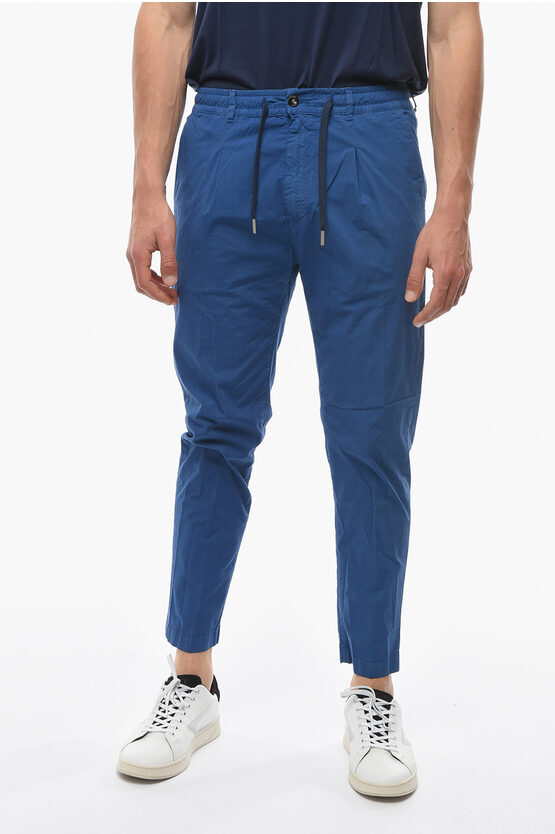 Cruna Single Pleat Mitte Pants With Drawstring Waist In Blue