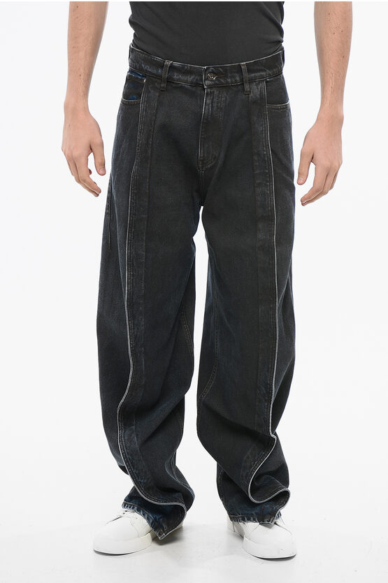 Y/project Single Pleat Wide Leg Jeans 29cm In Black