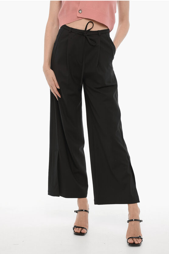 Shop Eudon Choi Single-pleat Wide Leg Wool Tandin Pants