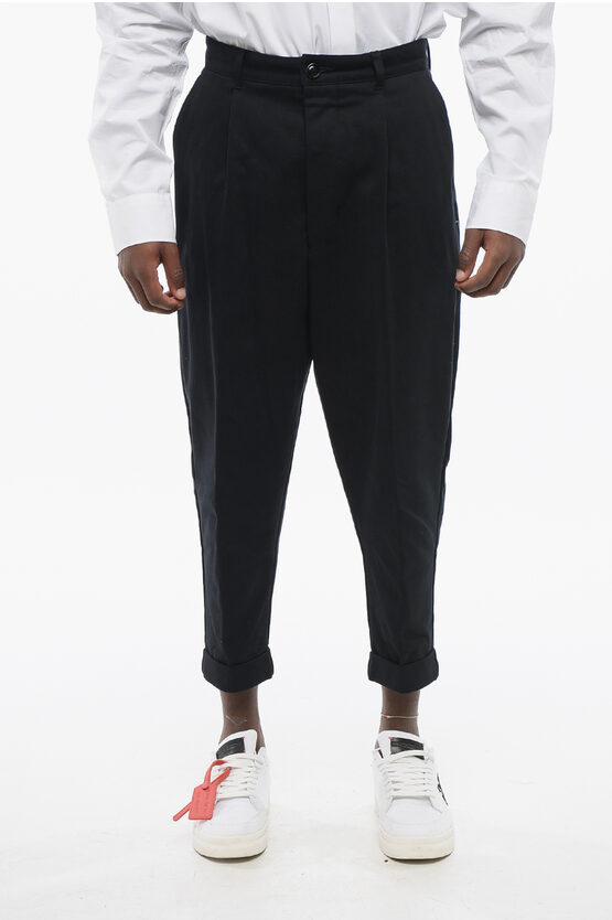 Shop Ami Alexandre Mattiussi Single-pleated Carrot Fit Chinos Pants