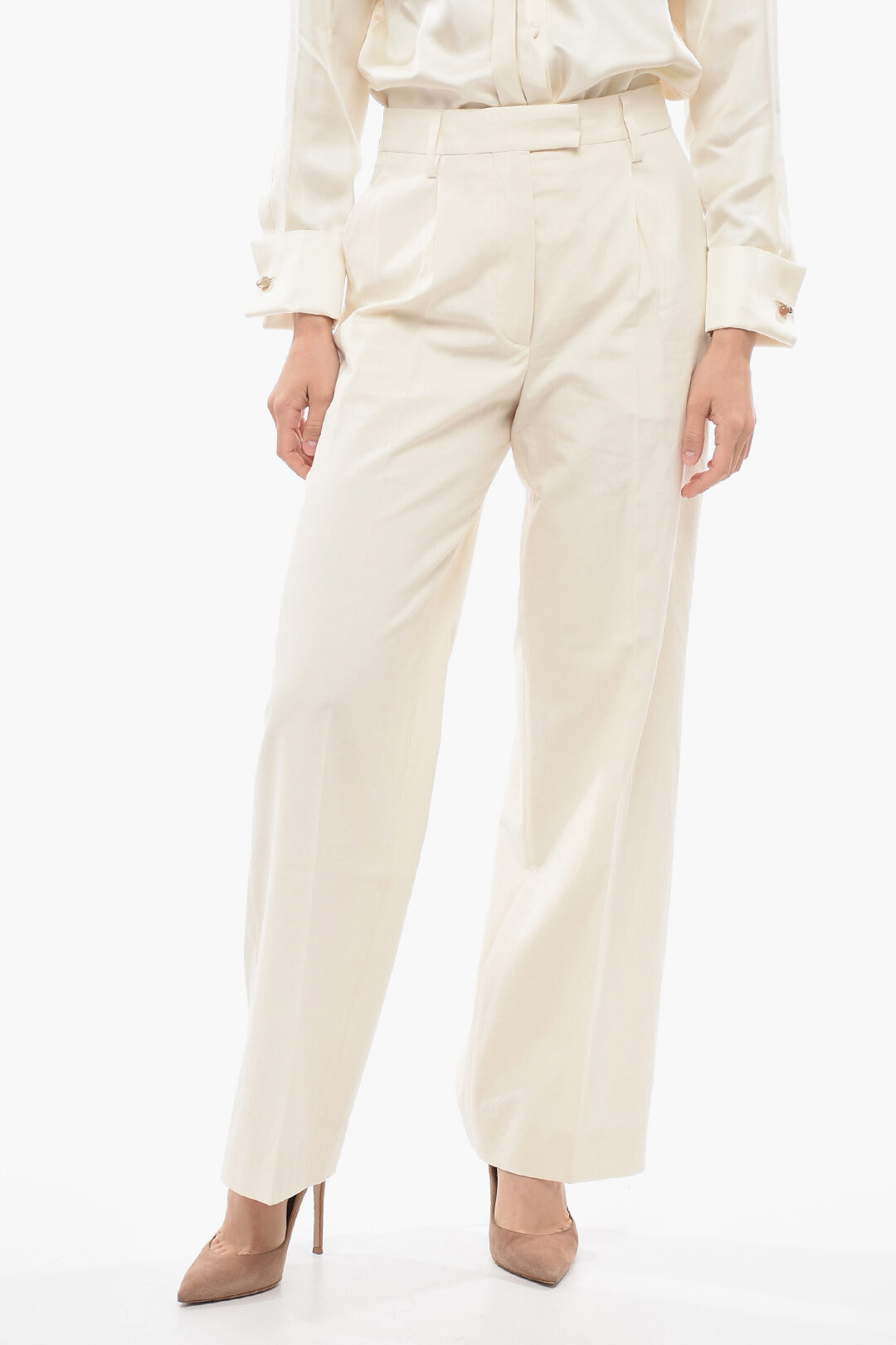 ボトムスその他 the garment White cotton palazzo trousers the garment White cotton palazzo trousers – Lux Afrique Boutique