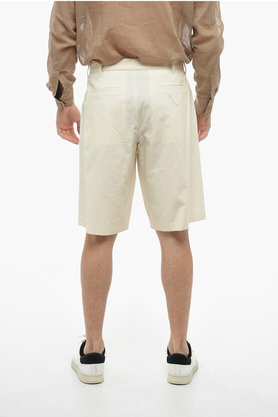 Prada Single-pleated Cotton Canvas Shorts men - Glamood Outlet