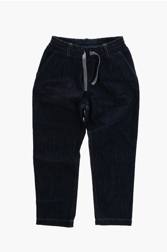 Single-Pleated Cotton Jeans