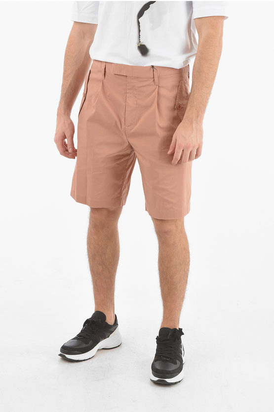 Neil Barrett Single-pleated Loose Fit 4 Pocket Shorts In Pink