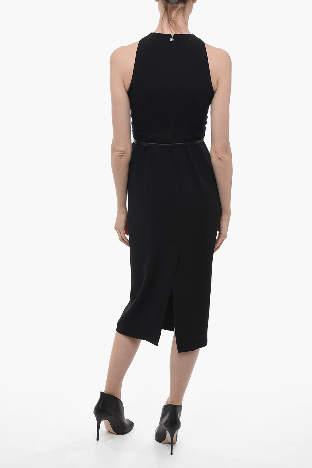 Max Mara Single-pleated LUNA Sheath Dress with Knotted