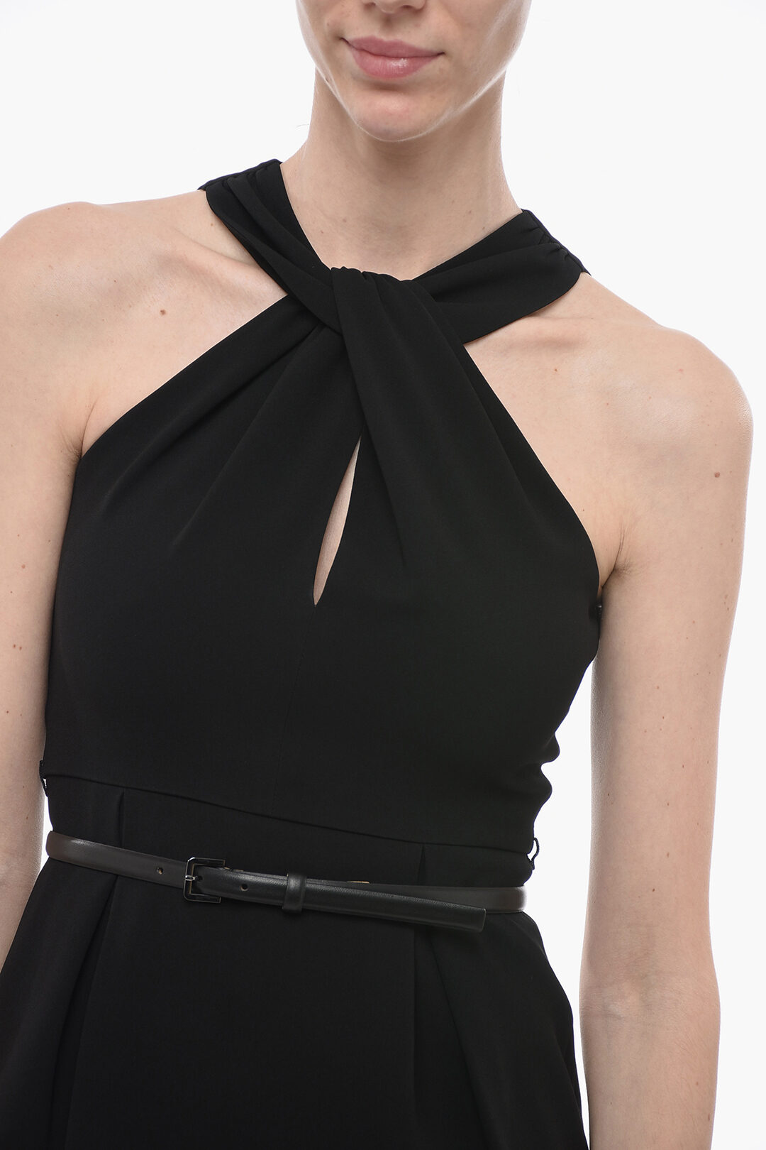 Max Mara Single-pleated LUNA Sheath Dress with Knotted