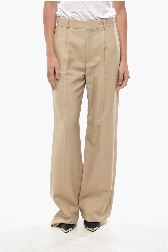 Dior Single-pleated Mohair Blend Palazzo Pants In Metallic