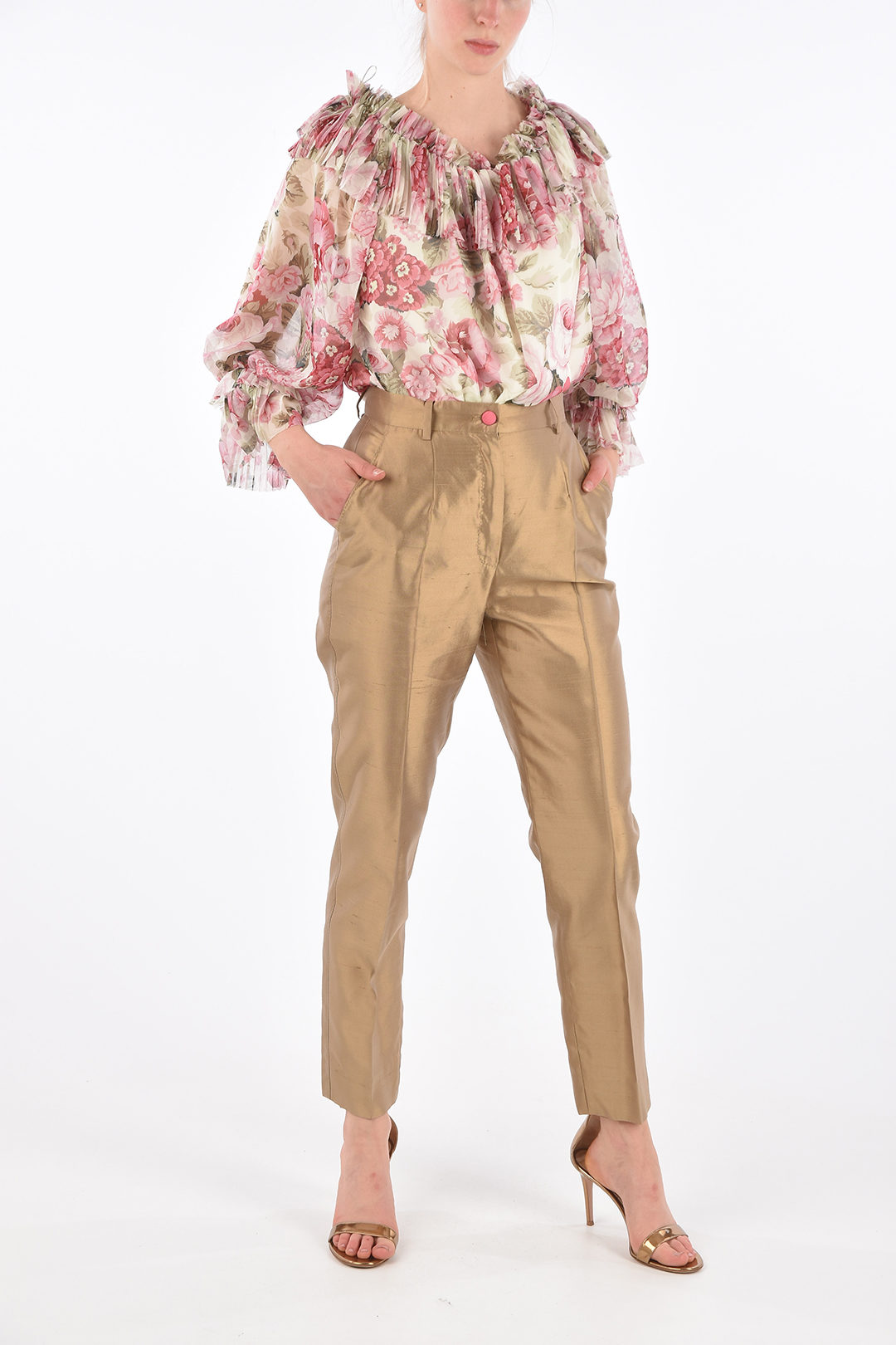 Dolce & Gabbana Single Pleated Pants with Belt Loops women Glamood Outlet