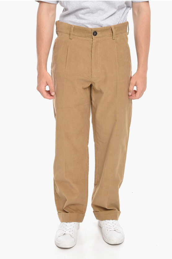 Palm Angels Single-pleated Pin Check Velour Pants
