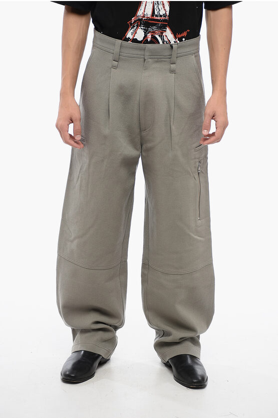 Shop Ami Alexandre Mattiussi Single-pleated Virgin Wool Cargo Pants