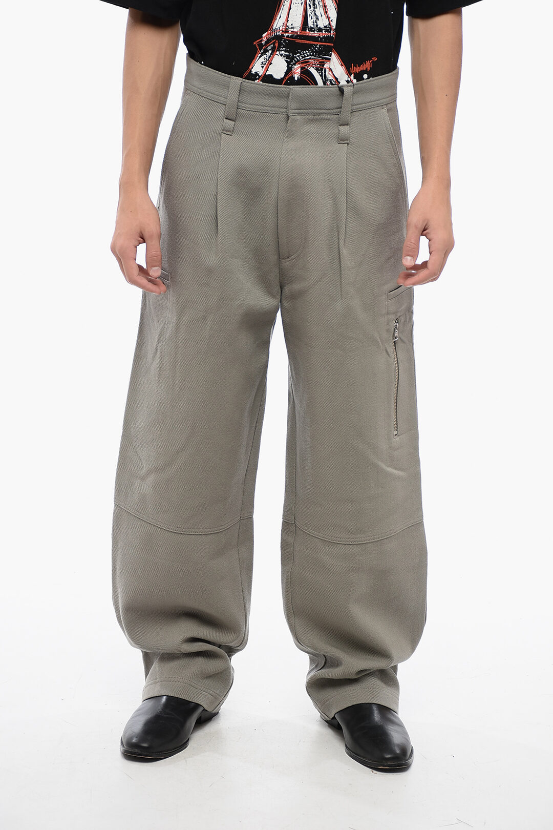 ワンピース Ami Alexandre Mattiussi Khaki Stretch Polyes LAUREL Carrot Oversized Trousers | AMI PARIS