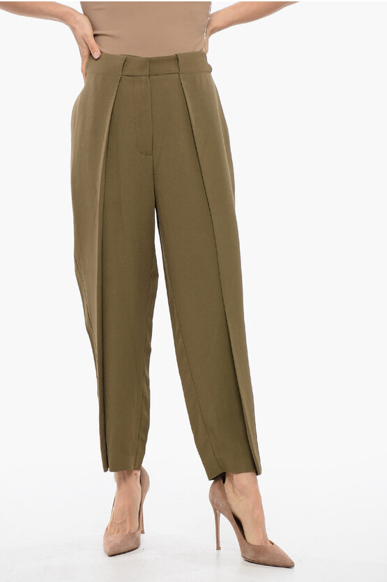 BALMAIN SINGLE-PLEATED VISCOSE TAPERED FIT PANTS