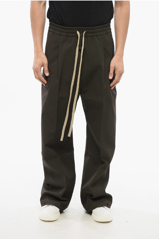 FEAR OF GOD SINGLE-PLEATED WOOL BLEND CARGO PANTS WITH ELASTIC WAISTBAND
