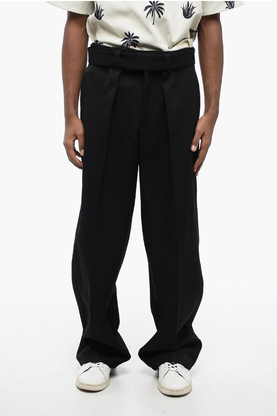 Jil Sander Single-pleated Wool Pants With Belt