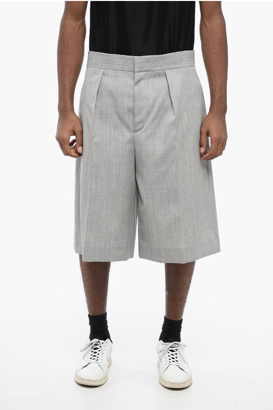 Shop Jil Sander Single-pleated Wool Shorts With Tailored Design