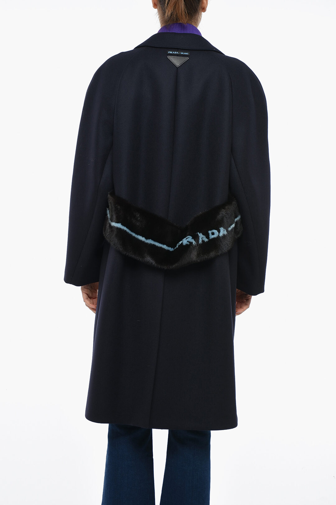 Prada Singlee Breasted Wool Coat With Hidden Closure women