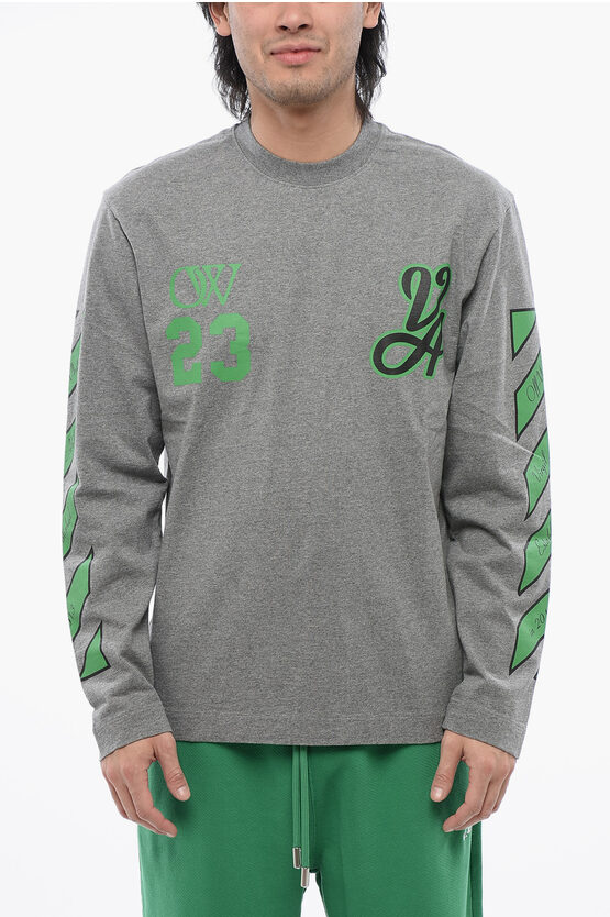 Off-white Skate-fit 23 Varsity Printed Long Sleeved T-shirt